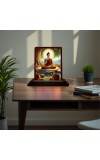 Car Desk/Table Top Lord Buddha Wooden Photo Stand 3x4 Inches, Compact & Stylish Spiritual Display For Car, Home & Office (Pack Of 1) (F14498)
