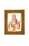 Hanuman Ji Photo Frame 10x14 Inches-Brown Wooden Frame For Home, Office & Temple Decoration And Gifting (F6365)