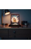 Car Desk/Table Top Lord Ganesha And Karthikeya Wooden Photo Stand 3x4 Inches, Compact & Stylish Spiritual Display For Car, Home & Office (Pack Of 1) (F14367)