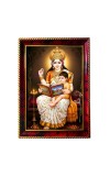 Goddess Saraswathi Maa With Little Child Photo Frame For Wall & Table | 7x9 Inch Golden Cherry Finish | Decorative Goddess Saraswathi Maa With Little Child Photo Frame For Home, Office & Pooja Room (F