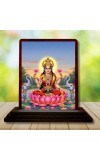 Car Desk/Table Top Goddess Lakshmi Wooden Photo Stand 3x4 Inches, Compact & Stylish Spiritual Display For Car, Home & Office (Pack Of 1) (F14236)