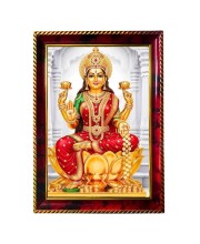 Goddess Laxmi Photo Frame For Wall & Table | 7x9 Inch Golden Cherry Finish | Decorative Goddess Laxmi Photo Frame For Home, Office & Pooja Room (F11715)
