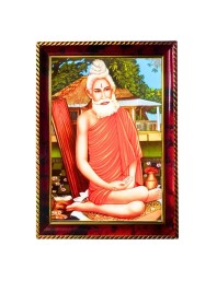 LoknathBaba Photo Frame For Wall & Table | 7x9 Inch Golden Cherry Finish | Decorative LoknathBaba Photo Frame For Home, Office & Pooja Room (F11636)