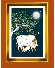 Golden Photo Frame - 10x14 Inches | Elegant Wooden Frame For Home, Office & Temple Decoration | Spiritual Wall & Table Decor and Gift Item