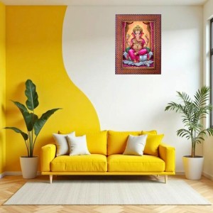 Lord Ganesha Photo Frame 17X21 Inch Religious Wall & Table Decor Frame | Lord Ganesha Spiritual Photo Frame For Home, Temple & Office | Decorative Hindu God & Goddess Frame (Pack Of 1) (F18014)