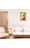 Little Krishna Golden Photo Frame - 14x18 Inches | Elegant Wooden Frame For Home, Office & Temple Decoration | Spiritual Wall & Table Decor And Gift Item (F9741)