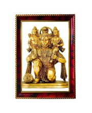 Lord Hanuman Photo Frame For Wall & Table | 7x9 Inch Golden Cherry Finish | Decorative Lord Hanuman Photo Frame For Home, Office & Pooja Room (F11846)