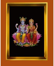 Golden Photo Frame - 10x14 Inches | Elegant Wooden Frame For Home, Office & Temple Decoration | Spiritual Wall & Table Decor and Gift Item