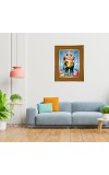 Lord Vishwakarmaa Photo Frame 10x14 Inches-Brown Wooden Frame For Home, Office & Temple Decoration And Gifting (F6383)