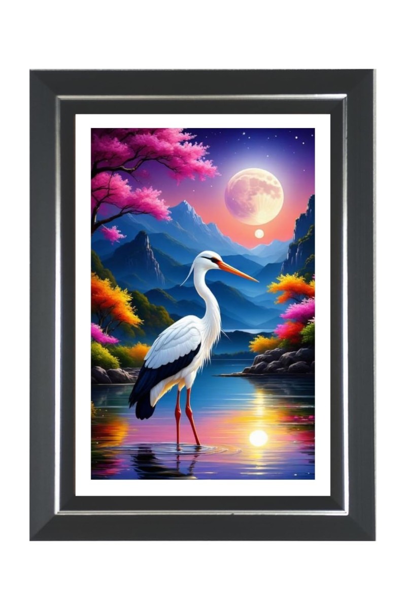 Swan Photo Wall & Table Frame | 18x22 Inch Black Designer | Perfect For Gifting & Home Decor (F9617)