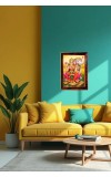 Goddess Laxmi Photo Frame For Wall & Table | 7x9 Inch Golden Cherry Finish | Decorative Goddess Laxmi Photo Frame For Home, Office & Pooja Room (F11882)
