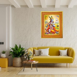 Shree Krishna Photo Frame 16x20 Inches-Brown Wooden Frame For Home, Office & Temple Decoration And Gifting (F6490) Shree Krishna Photo Frame 16x20 Inches-Brown Wooden Frame For Home, Office & Temple Decoration And Gifting (F6490)