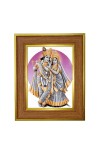 Lord Radha Krishna Photo Frame 10x14 Inches-Brown Wooden Frame For Home, Office & Temple Decoration And Gifting (F6426)