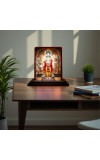 Car Desk/Table Top Lord Dattatreya Wooden Photo Stand 3x4 Inches, Compact & Stylish Spiritual Display For Car, Home & Office (Pack Of 1) (F14395)
