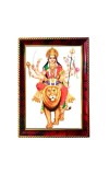 Durga Maa Photo Frame For Wall & Table | 7x9 Inch Golden Cherry Finish | Decorative Durga Maa Photo Frame For Home, Office & Pooja Room (F11565)