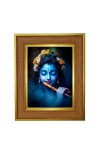 Lord Krishna Photo Frame 10x14 Inches-Brown Wooden Frame For Home, Office & Temple Decoration And Gifting (F6263)