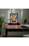 Car Desk/Table Top Swami Samarth Wooden Photo Stand 3x4 Inches, Compact & Stylish Spiritual Display For Car, Home & Office (Pack Of 1) (F14375)