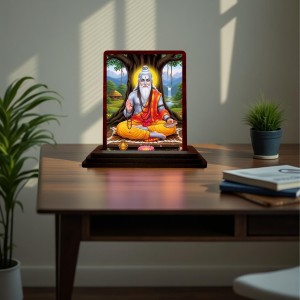 Car Desk/Table Top Valmiki Wooden Photo Stand 3x4 Inches, Compact & Stylish Spiritual Display For Car, Home & Office (Pack Of 1) (F15168) Car Desk/Table Top Valmiki Wooden Photo Stand 3x4 Inches, Compact & Stylish Spiritual Display For Car, Home & Office (Pack Of 1) (F15168)