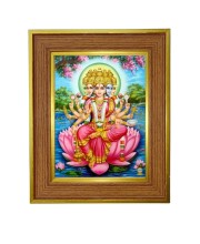 Panchmukhi Lakhsmi Photo Frame 10x14 Inches-Brown Wooden Frame For Home, Office & Temple Decoration And Gifting (F6414)