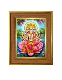 Panchmukhi Lakhsmi Photo Frame 18x22 Inches-Brown Wooden Frame For Home, Office & Temple Decoration And Gifting (F6414)