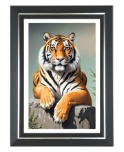 Tiger Photo Wall & Table Frame | 10x14 Inch Black Designer | Perfect For Gifting & Home Decor (F9639)