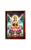 Goddess Laxmi Maa Photo Frame For Wall & Table | 7x9 Inch Golden Cherry Finish | Decorative Goddess Laxmi Maa Photo Frame For Home, Office & Pooja Room (F11330)