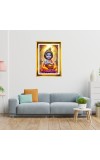 Bal Gopal Golden Photo Frame - 10x14 Inches | Elegant Wooden Frame For Home, Office & Temple Decoration | Spiritual Wall & Table Decor and Gift Item