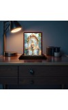 Car Desk/Table Top Lord Krishna Wooden Photo Stand 3x4 Inches, Compact & Stylish Spiritual Display For Car, Home & Office (Pack Of 1) (F14370)