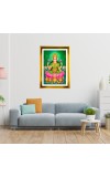Mata Lakhsmi Golden Photo Frame - 16x20 Inches | Elegant Wooden Frame For Home, Office & Temple Decoration | Spiritual Wall & Table Decor And Gift Item (F9519)