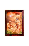 Lord Krishna And Arjuna Photo Frame For Wall & Table | 7x9 Inch Golden Cherry Finish | Decorative Lord Krishna And Arjuna Photo Frame For Home, Office & Pooja Room (F11524)