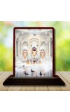 Car Desk/Table Top Lord Jagannath Wooden Photo Stand 3x4 Inches, Compact & Stylish Spiritual Display For Car, Home & Office (Pack Of 1) (F14597)