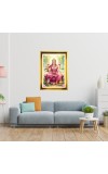 Mata Lakhsmi Golden Photo Frame - 16x20 Inches | Elegant Wooden Frame For Home, Office & Temple Decoration | Spiritual Wall & Table Decor And Gift Item (F9710)