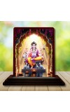 Car Desk/Table Top Lord Dattatreya Wooden Photo Stand 3x4 Inches, Compact & Stylish Spiritual Display For Car, Home & Office (Pack Of 1) (F14338)