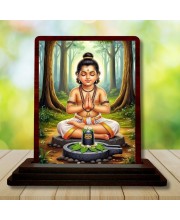 Car Desk/Table Top Lord Shiva Wooden Photo Stand â€“ 3x4 Inches, Compact & Stylish Spiritual Display For Car, Home & Office (Pack Of 1) (F15151)