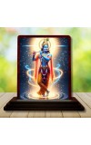 Car Desk/Table Top Lord Krishna Wooden Photo Stand 3x4 Inches, Compact & Stylish Spiritual Display For Car, Home & Office (Pack Of 1) (F14350)
