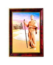 Swami Vivekananda Photo Frame For Wall & Table | 7x9 Inch Golden Cherry Finish | Decorative Swami Vivekananda Photo Frame For Home, Office & Pooja Room (F11575)