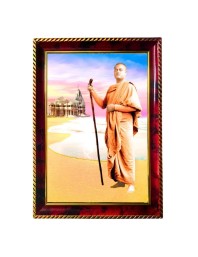 Swami Vivekananda Photo Frame For Wall & Table | 7x9 Inch Golden Cherry Finish | Decorative Swami Vivekananda Photo Frame For Home, Office & Pooja Room (F11575)