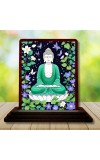 Car Desk/Table Top Lord Buddha Wooden Photo Stand 3x4 Inches, Compact & Stylish Spiritual Display For Car, Home & Office (Pack Of 1) (F14484)