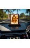 Car Desk/Table Top Lord Shiva Wooden Photo Stand 3x4 Inches, Compact & Stylish Spiritual Display For Car, Home & Office (Pack Of 1) (F14180)