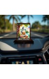 Car Desk/Table Top Lord Buddha Wooden Photo Stand 3x4 Inches, Compact & Stylish Spiritual Display For Car, Home & Office (Pack Of 1) (F14486)