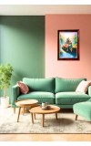 Radha Krishna Photo Frame For Wall & Table | 7x9 Inch Golden Cherry Finish | Decorative Radha Krishna Photo Frame For Home, Office & Pooja Room (F11445)