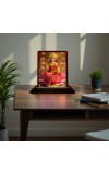 Car Desk/Table Top Maa Laxmi Wooden Photo Stand â€“ 3x4 Inches, Compact & Stylish Spiritual Display For Car, Home & Office (Pack Of 1) (F15070)
