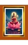 Mata Lakhsmi Golden Photo Frame - 18x22 Inches | Elegant Wooden Frame For Home, Office & Temple Decoration | Spiritual Wall & Table Decor And Gift Item (F9732)