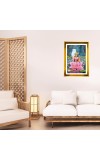 Mata Lakhsmi Golden Photo Frame - 16x20 Inches | Elegant Wooden Frame For Home, Office & Temple Decoration | Spiritual Wall & Table Decor And Gift Item (F9686)