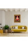 Lord Ganesha Photo Frame 10x14 Inches-Brown Wooden Frame For Home, Office & Temple Decoration And Gifting (F6423)