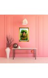 Lord Ganesha Golden Photo Frame - 10x14 Inches | Elegant Wooden Frame For Home, Office & Temple Decoration | Spiritual Wall & Table Decor and Gift Item