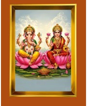 Golden Photo Frame - 10x14 Inches | Elegant Wooden Frame For Home, Office & Temple Decoration | Spiritual Wall & Table Decor and Gift Item