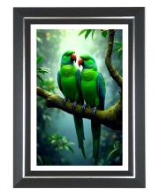 Parrots Photo Wall & Table Frame | 10x14 Inch Black Designer | Perfect For Gifting & Home Decor (F9637)
