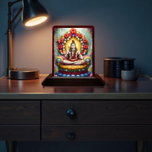 Car Desk/Table Top Lord Shiva Wooden Photo Stand 3x4 Inches, Compact & Stylish Spiritual Display For Car, Home & Office (Pack Of 1) (F14269) Car Desk/Table Top Lord Shiva Wooden Photo Stand 3x4 Inches, Compact & Stylish Spiritual Display For Car, Home & Office (Pack Of 1) (F14269)
