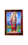 Goddess Radha Photo Frame For Wall & Table | 7x9 Inch Golden Cherry Finish | Decorative Goddess Radha Photo Frame For Home, Office & Pooja Room (F11788)